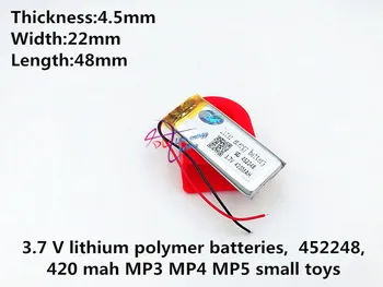 3,7 V lithium-polymer-batterier,452248, 420 mah MP3-MP4 MP5 lille legetøj