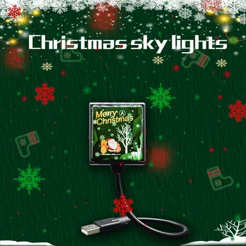 USB-Port Jul Projektion Lampe, To-farve-Bil Tag-Star Light Nye År Snefnug Projektor Jul Dekoration af Forbrugsstoffer