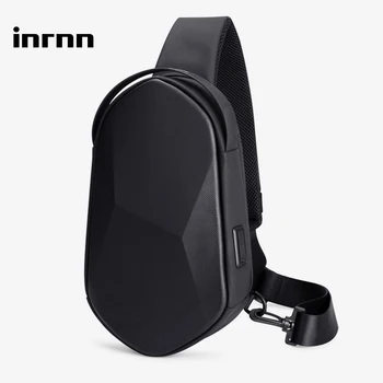 Inrnn Mode Mænd Brystet Taske USB-Opladning Mænds Crossbody Tasker Vandtæt Udendørs Mandlige Messenger Taske Kort Tur Sling Bag Bryst