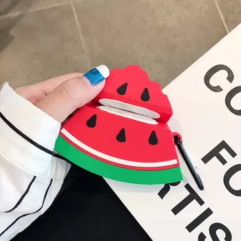For Airpods Tilfælde,3D Frugt vandmelon Tilfældet For Airpods 1/2 Tilfælde Blød Silikone Beskyttende Hovedtelefon Hovedtelefon Dække For Piger