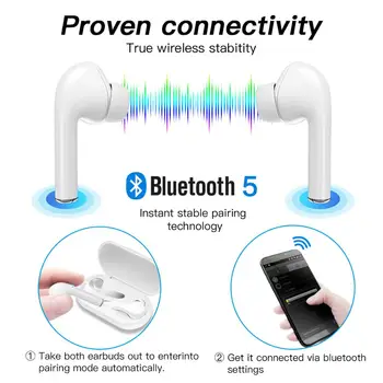 TWS M6S Trådløse Bluetooth Hovedtelefoner Touch Kontrol Mikrofon Trådløse Hovedtelefoner Opladning max Kompatibel med xiaomi huawei