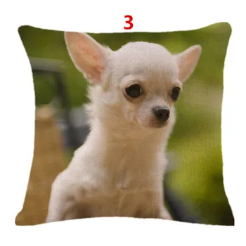 18 Tommer Linned, Pude Tilfælde Cute Pet Hund Chihuahua Mønster Hjem Dekorativ Pillow Cover Sofa Firkantet Pude Dække