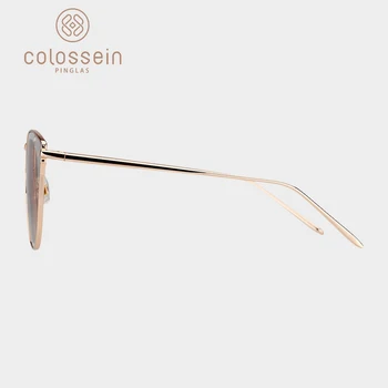COLOSSEIN Cat Eye Solbriller Kvinder Briller Farvet Belægning Linse Solbrille Metal Frame Briller UV400 Kvinders Tendens Solbriller