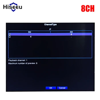 Hiseeu H. 265 CCTV NVR Sikkerhed Videoovervågning Optager 16CH 5MP 2MP 8CH 4MP 5MP Output Motion Detect ONVIF XMeye