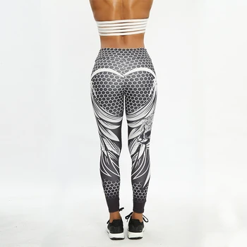 SALSPOR Fashion Kvinder Trykt Yoga Bukser med Høj Talje Push Up Fløj Trænings-og Leggings Fitnesscenter Kvinder, der Kører Slim Fit Sports Bukser