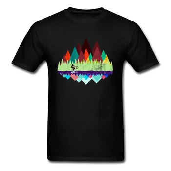 Farvede Bjerg Akvarel Mænd Tshirt Mænds Brand New Style Hip Hop T-Shirt Mode MTB Retro Stier Cyklus T-Shirt