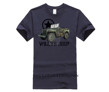 Sommeren Fit Slim Mænd T-Shirts Bomuld Hot Salg Nye Mænd S Willys Jeep Militære Nostalgi WW2 D-dag Mænds Bomuld T-Shirt
