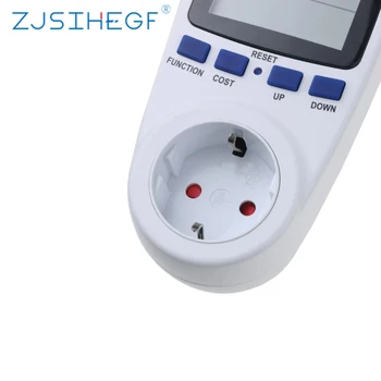 ZJSIHEGF AC Power Meter 230v EU Plug Digital Spænding Wattmeter Analyzer Elektronisk Måling af Energi Stikkontakt