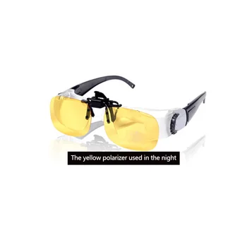 Forstørrelse Nærsynet Fiskeri Polariserede Briller Udendørs Nærsynethed Kikkert-Teleskop Sport Læse Brille Clip-on Solbriller T4