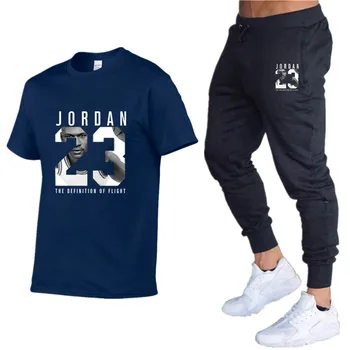Sommeren Hot Salg Mænd ' s Sæt, T-Shirts, bukser, To Stykker Sæt Casual Træningsdragt Mandlige 2020 Casual t-shirt Print Jordan 23 Trouse