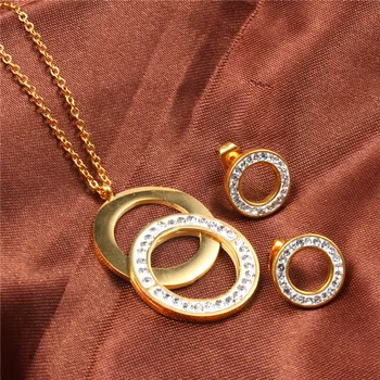 XUANHUA Rustfrit Stål Smykker Til Kvinder, Mode Smykker Tilbehør Sæt Smykker Halskæde Sæt Dubai Brude Smykker Sæt