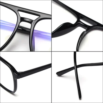 SHAUNA Comforatable TR90 Kvinder Square Optiske Briller Retro Dobbelt Broer Mænd Gennemsigtige Billeder