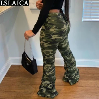 Kvinder Bunde Bukser med Elastik i Taljen Ruched Camouflage Tøj til Kvinder Casual Streetwear Mode Nye Pantalones Para Mujer