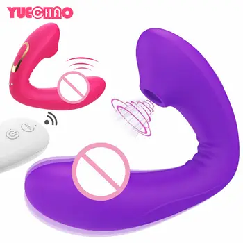 Erotisk Klitoris Sucker Dildo Vibrator fjernbetjening Vibrator Klitoris Stimulator Skeden Sugende Vibratorer sexlegetøj til Kvinde