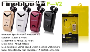 FineBlue F-V2 Bluetooth Hovedtelefon Auriculares Mini-Udgave Opkald Minde Bære Klip Hovedtelefon til Forretning Kørsel Musik Headset