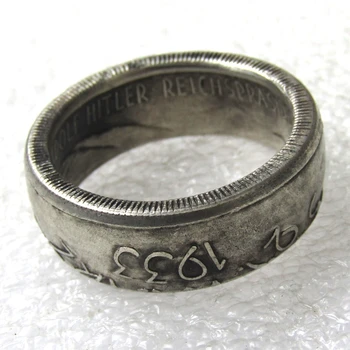 Sølv Forgyldt Tyske 1933 Erindringsmønt Ring Størrelsen 10-15