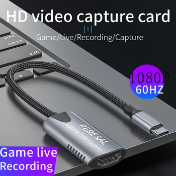 PERESAL HDMI Type-c video capture max 1080P 60HZ for PS4/Skifte oprette forbindelse til Imac/Macbook pro aircondition, værdiboks til bærbar computer recordingLive