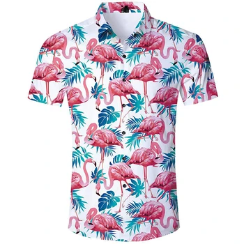 Ananas Print Mode Beach Hawaii-Skjorte til Mænd I 2020 Afslappet Tropisk Aloha Skjorter Herre Ferie Part Tøj Mandlige Chemise