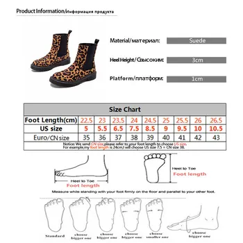 2020 Efterår og Vinter Leopard Print Kvinders Støvler, Platform, ankelstøvler Rund Tå Korte Støvletter Fashion Shoes de mujer Størrelse 35-40