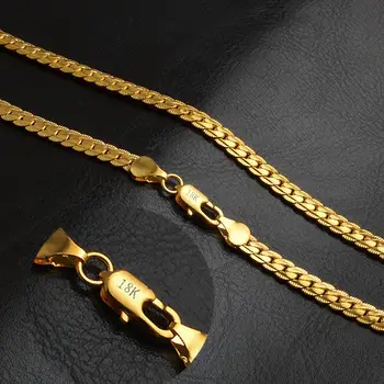 ZORCVENS Nye Mode Mænd-Smykker 5mm Brede Guld-Farve-en Lang Kæde Halskæde Til Mænd Engros-Gratis Fragt