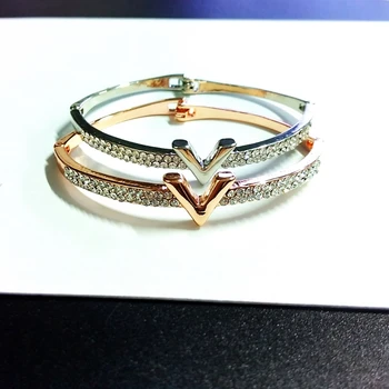 Mimiyagu Luksus Krystal V Armbånd Til Kvinder Arm Cuff Armbånd Smykker Armbånd til Kvinder - God kvalitet