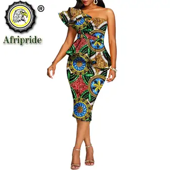 Afrikanske 2 delt sæt til kvinder afgrøde top + print skrit sæt ankara tøj dashiki udstyr bluse shirt midi-nederdel, casual S1926100