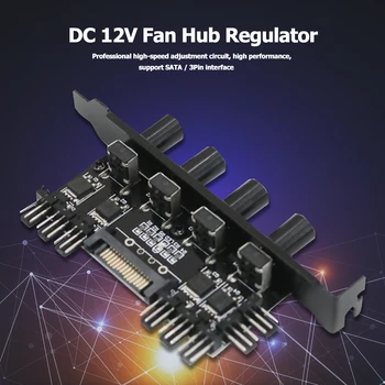 12V Computer Case Fan Hub Regulator 8 4 Knop SATA/3Pin Speed Controller Fan Control ventilator hub
