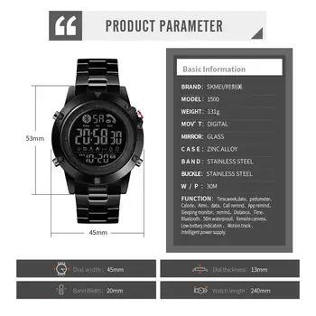 SKMEI Nye Sports Smart Ur Mænd Livet Vandtæt gratis Udholdenhed Evne Bluetooth-Motion Styr Reloj Inteligente Smartwatch