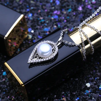 FENASY Naturlige Perle Halskæde Til Kvinder Pearl Smykker Personlig Vedhæng Med Kæde Cubic Zirconia Choker Halskæde Engros