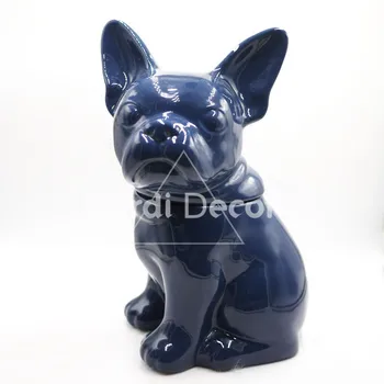 Dejlig Blå fransk Bulldog opbevaring pot smykker opbevaring jar diverse container 1pc/masse