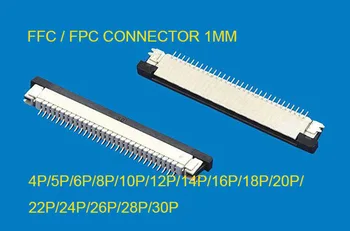 2000pcs FFC / FPC stik 1mm 4 5 6 7 8 10 12 14 16 18 20 50Pin Skuffe Type Bånd Flade Stik Top Kontakt reel emballage