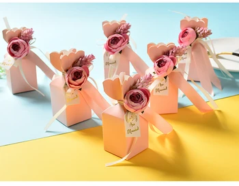 30stk/masser Vase form candy box Personlighed bryllup blomst boks gaveæsker Kids Party Favors Fødselsdag Gave Box emballage