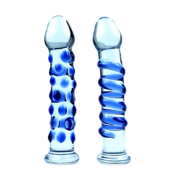 Store Glas Erotisk Penis Blue Bump Serie Voksen Sexlegetøj For Kvinder Frimodighed Legetøj