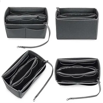 Nyligt Følte Pung Indsætte Organizer Portable Kosmetik Taske Passer til Håndtaske Tote Taske Forskellige CLA88
