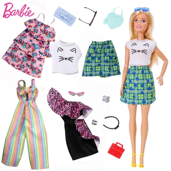 Barbie Mix Dukke Fashion Tøj Outfits Dukke Sko Sæt Dukke Toy Piger Dukker Tilbehør Play House Party Piger Gave