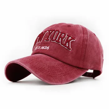 Doit vasket bomuld baseball-cap, hat til kvinder, mænd vintage far mor hat NEW YORK broderi udendørs sport snapback caps