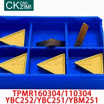 Fræseren TPMR160304 TPMR110304 YBC251 YBC251 YBM251 hårdmetal at Dreje trekanten indsætte CNC-værktøj TPMR 160304 for fræsning af stål