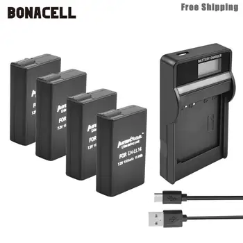 Bonacell 1500mAh EN-EL14 DA-EL14a ENEL14 EL14-Batteri+LCD-Oplader til Nikon P7800,P7700,P7100,P7000,D5500,D5300,D5200,D3200 L50.