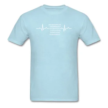 Programmør Videnskab Binære Hjerteslag Kode t-shirts Computer CPU DET Matematiske Mænd Sort T-Shirt i Bomuld Casual Toppe & t-Shirts Stor Størrelse