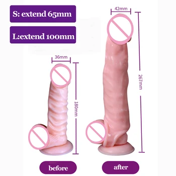 Penis Sleeve Dildo Genanvendelige Comdom Sex Legetøj Til Mænd Gummi Pik Penis Extender Cock Rings Dildo Forstærker Sex Værktøjer