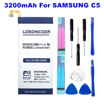 LOSONCOER 3200mAh Batteri Til Samsung Galaxy C5 SM-C5000 EB-BC500ABE Batteri Gave Udledning værktøjer
