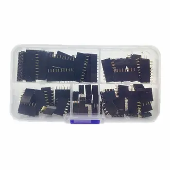 90pcs 2,54 mm til Arduino Stabelbare Skjold Kvindelige Pin Header Sortiment Kit (Dobbelt Række 3 / 4 / 6 / 8 / 10 Pins )