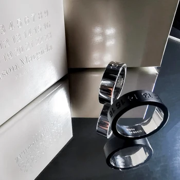 Nye Trendy Brand Personlighed Digital Gravering Titanium Stål Ring Vilde Design Tendens Stil INS Ring Mandlige Og Kvindelige Par