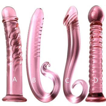 Pink Krystal Butt Plugs Pyrex Glas Anal Dildo Ball Perle Falske Penis Kvindelige Onani Sexlegetøj Til Voksne Spil, Kvinder, Mænd, Homoseksuelle