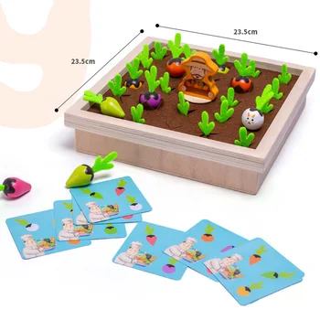 Høst Gulerod Børn, Træ-Montessori Legetøj Blok Indstillet Børn Størrelse Kognition Form Matchende Gulerod Spil Tidlig Uddannelse Legetøj