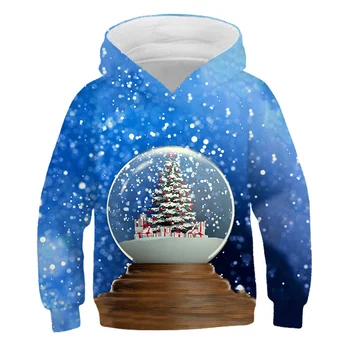 2020 Nye Efterår og Vinter Dreng, Pige Tøj Glædelig Jul Hætte Sweatshirt Børn er Børn Casual Santa Claus Sportstøj Tøj