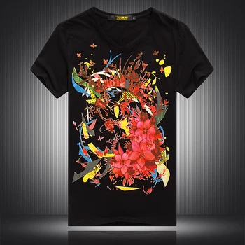 Kinesisk stil kreative 3D-print fancy boutique-kort-langærmet t-shirt til Sommeren 2018 bomuld af høj kvalitet luksus t-shirt mænd M-4XL