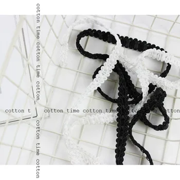 5 m 15mm Flettet Gjord Black&White Ribbon Vintage Trimning til Tøj tilbehør til taske tøjet gratis fragt