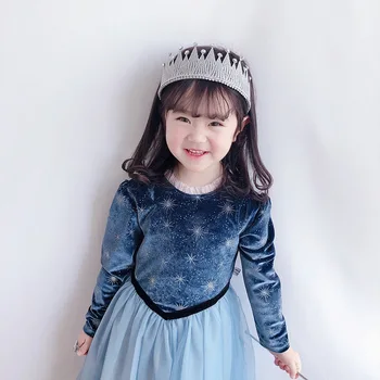 Korea-Stil Simpelt Børn Headwears Is Snow Princess Crown Lyse Rhinestones Hairbands for Girl Fashion Hår Tilbehør