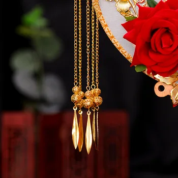 NiuShuya Håndlavet Nye Retro Kinesiske Guld Brude Buketter Fan Kunstig 3D Blomster Bryllup, Rund Hånd Fan Ramo De Novia